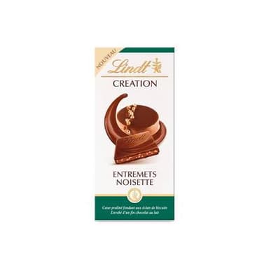 Lindt Tablette Chocolat au Lait Entremets Noisette, 150g