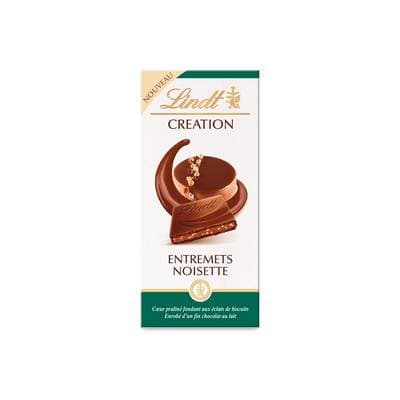 Lindt Tablette Chocolat au Lait Entremets Noisette, 150g