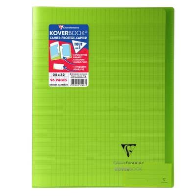 Clairefontaine Cahier kover book 24 x 32 cm grands carreaux vert translucide, 96  pages