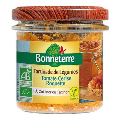 Bonneterre Tartinade bio tomate cerise roquette, 135g