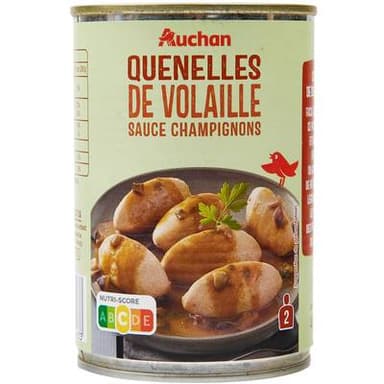 Auchan Quenelles de volaille sauce champignons, 400g