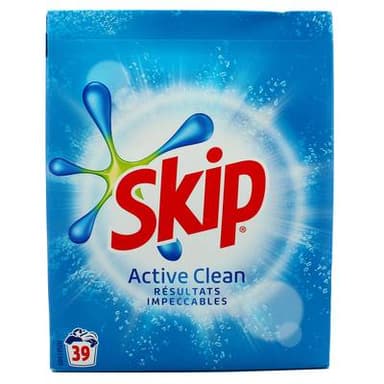 Skip Lessive en poudre Active Clean 39 lavages, 3kg