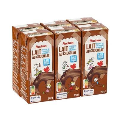 Auchan Boisson lactée au chocolat, 6x20cl
