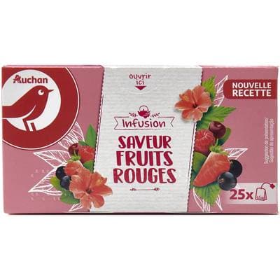 Auchan Infusion fruits rouges, 25 sachets