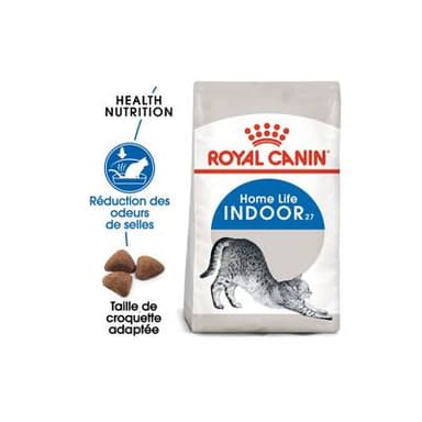 Royal Canin Croquettes Indoor 27 Réduction odeur des selles pour Chat Adulte d'Intérieur, 4kg