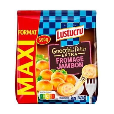 Lustucru Gnocchi Extra Jambon Fromage, 500g
