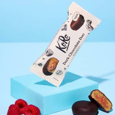 Koro Duo Chocolat Noir Framboise Bio, 2x20g