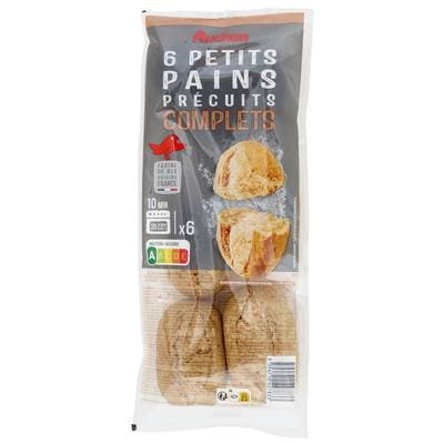 Auchan Petits Pains PrécuitsBlé Complet, 6x50g