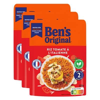 Ben's Original Riz Micro-Onde Express Tomate à l'Italienne, Lot de 3x220g
