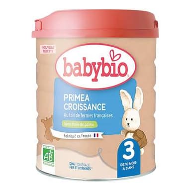 Babybio Lait de Croissance Primea Bio 3ème âge en Poudre Bébé Dès 10 mois, 800g