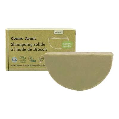 Comme Avant Shampoing solide cheveux colorés ou bouclés à l'huile de brocoli, 70g