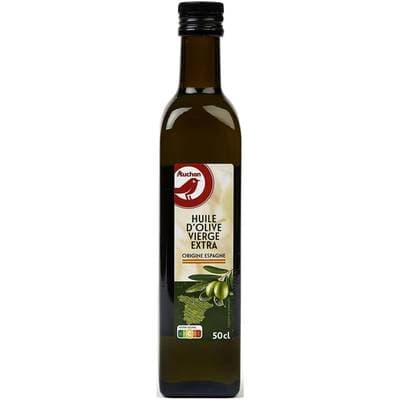 Auchan Huile d'Olive vierge extra origine Espagne bouteille verre, 50cl