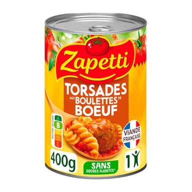 Zapetti Torsades aux boulettes de boeuf, 400g