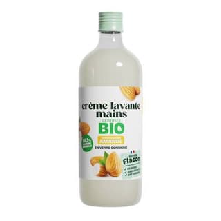 Super Flacon Savon Liquide pour les Mains Amande douce, Recharge en verre 1L
