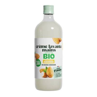 Super Flacon Savon Liquide pour les Mains Amande douce, Recharge en verre 1L