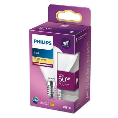 Philips Ampoule E14 - 6,5W Blanc Chaud dépolie, E14   60W