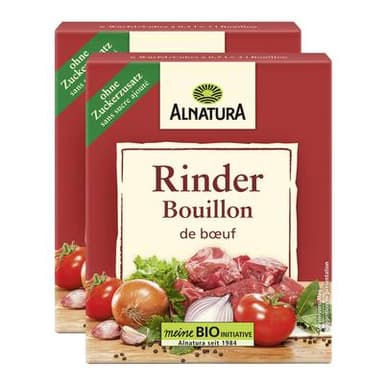 Alnatura Bouillon Cube boeuf bio  - 6 cubes, Lot de 2 - 6x11g