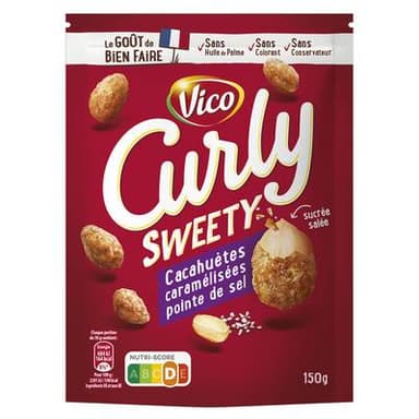 Curly Cacahuète Caramélisées pointe de sel, 150g