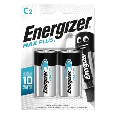 Energizer 2 Piles LR14 / C Alcaline Max Plus 1,5V, 2  piles