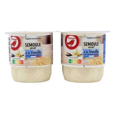 Auchan Semoule au lait à la vanille, 4x115g