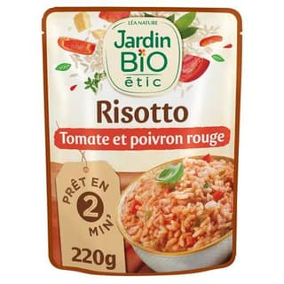 Jardin Bio Etic Risotto Tomate et Poivron Rouge Bio en sachet micro-ondable, 220g
