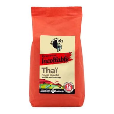 Autour Du Riz Riz thaï bio rouge cuisson 12 minutes, 500g