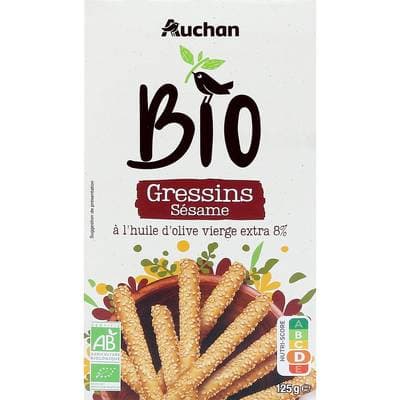 Auchan BIO Gressins sésame bio, 125g