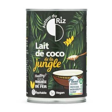 Autour Du Riz Lait de coco bio équitable de la jungle, 400ml