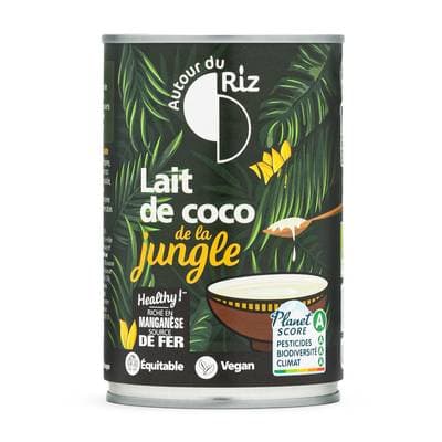 Autour Du Riz Lait de coco bio équitable de la jungle, 400ml
