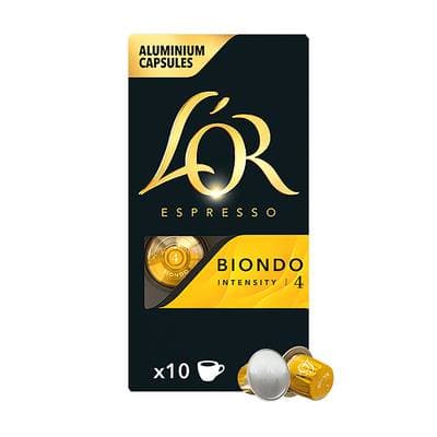 L'or Espresso Capsules de Café Espresso Biondo Intensité 4, 10 capsules