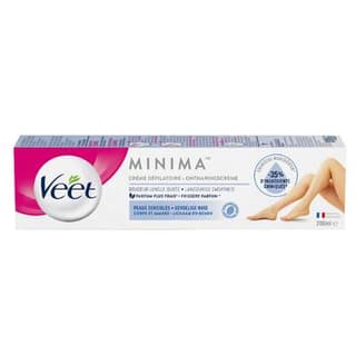 Veet Crème dépilatoire Peaux sensibles Corps et jambes Minima, 200ml