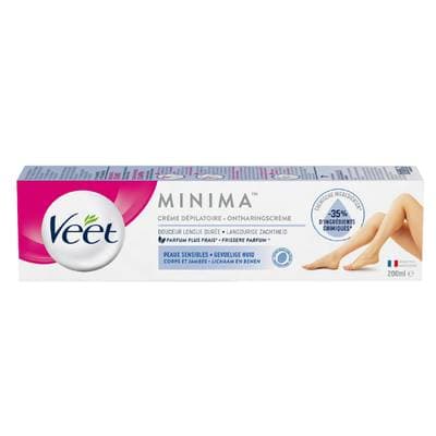Veet Crème dépilatoire Peaux sensibles Corps et jambes Minima, 200ml