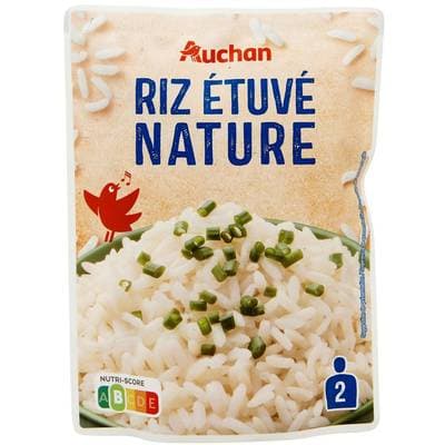 Auchan Riz étuvé nature sachet express micro-ondes, 250g