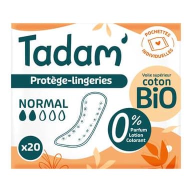 Tadam Protège-slips lingerie Normal format Pocket, 20 pièces