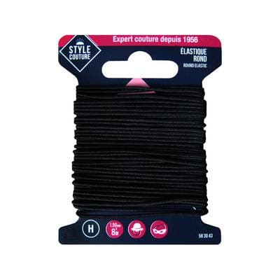 Style couture Elastique Rond Noir 8m, 1 pièce