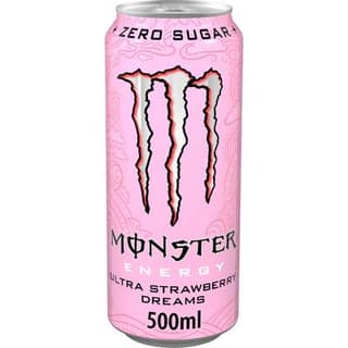Monster Boisson énergisante saveur fraise sans sucre, 50cl