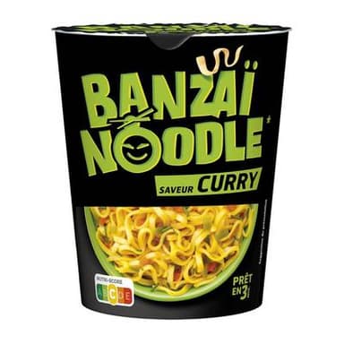 Panzani Nouilles Instantanées saveur Curry - Banzaï Noodle, 67g