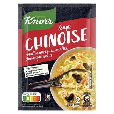 Knorr Soupe Chinoise- Bouillon aux épices, nouilles, champignons noirs déshydratée, 45g