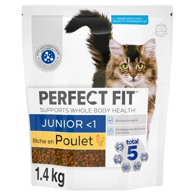 Perfect Fit Croquettes Junior Poulet pour Chaton Stérilisé, 1,4kg