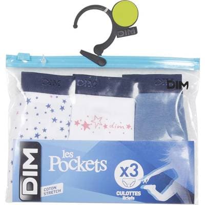 Dim Slip Pocket Coton x3, Taille  10 ans