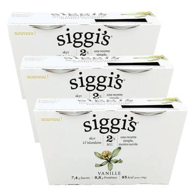 Siggi's Skyr Vanille 2%mg, Lot de 3 - 2x140g