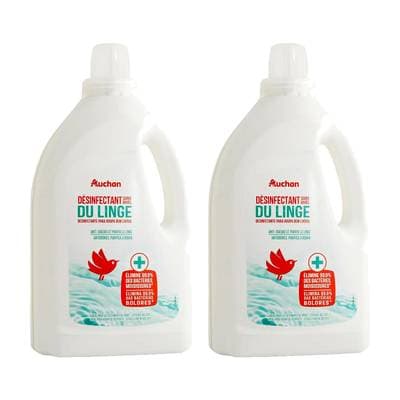 Auchan Désinfectant du linge sans javel anti-odeurs, Lot de 2x1,5L