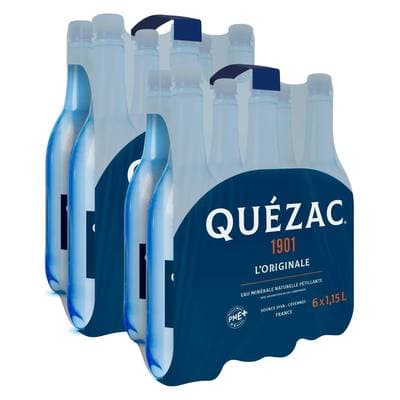 Quézac Eau gazeuse minérale naturelle, Lot de 2 - 6x1,15L