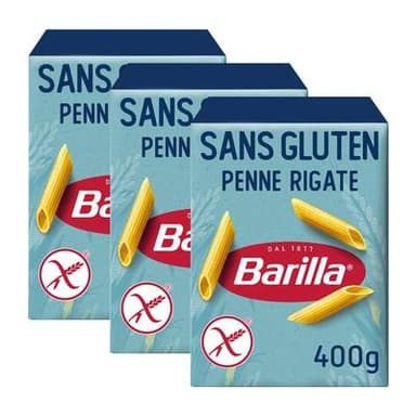 Barilla Sans Gluten Pâtes Penne Rigate Sans Gluten, Lot de 3x400g