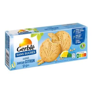 Gerblé Sans Sucres 12 Sablés Saveur Citron Yuzu Sans Sucres, 132g