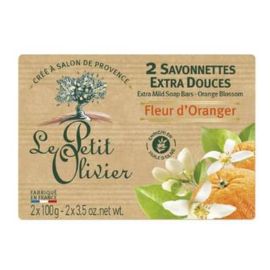 Le petit Olivier Savonnettes Extra Douces Fleur d'Oranger, 2x100G