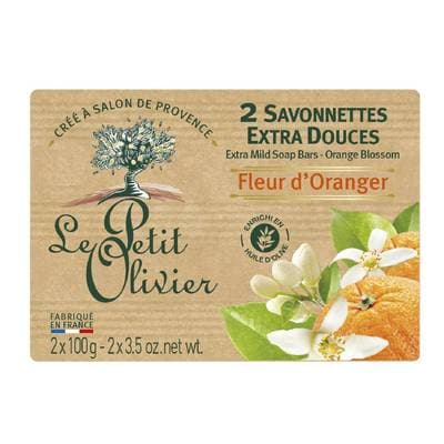 Le petit Olivier Savonnettes Extra Douces Fleur d'Oranger, 2x100G