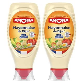 Amora Mayonnaise de Dijon en Flacon Souple Squeeze Top Down, Lot de 2x710g