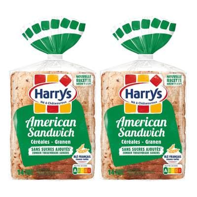 Harrys Pain de mie American Sandwich Céréales, Lot de 2x550g