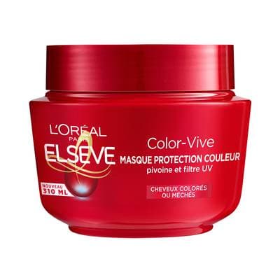 Elsève Masque Cheveux Protection Couleur Pivoine et Filtre UV, 310ml